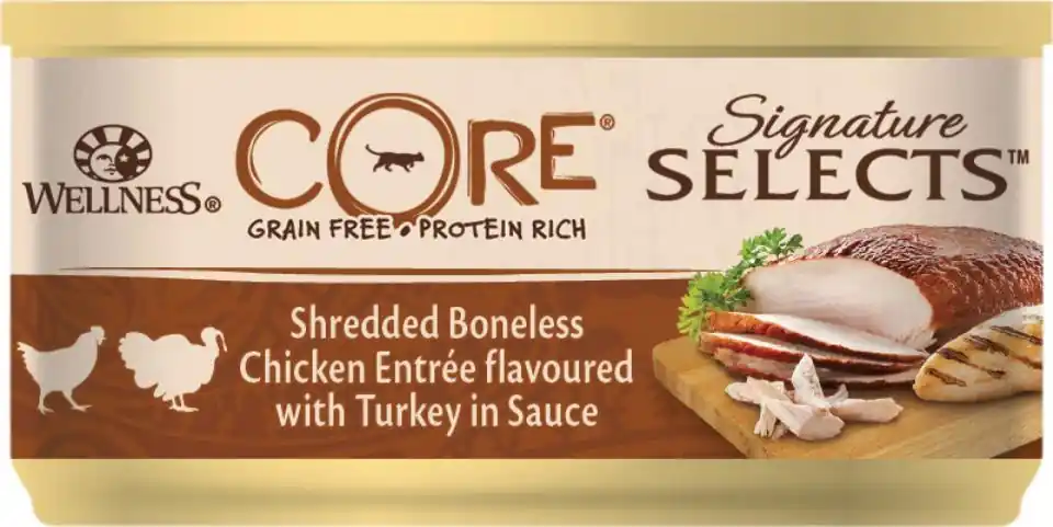 CORE Sig.Selects strimlet boneless Chicken w/Turkey 79g - Toppkvalitet