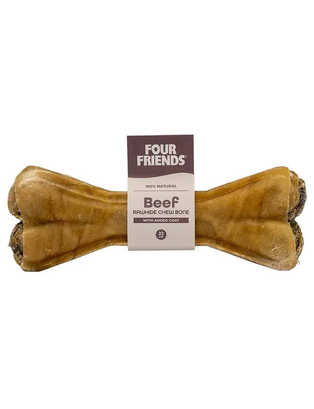 Natural Chews Beef rawhide chew bone with goat 22cm | Köp direkt