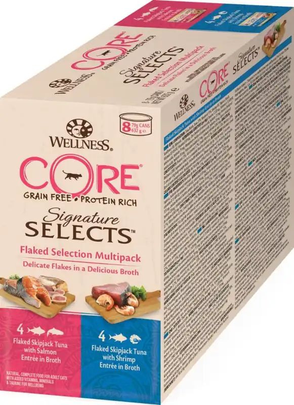 CORE Sig.Selects Flaked Selection Multipack, 8 x 79g | Bra pris