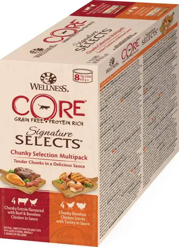 CORE Sig.Selects Chunky Selection Multipack, 8 x 79g - Skynda dig