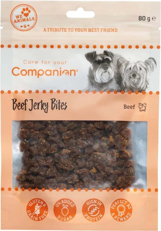 Companion Beef jerky bites – torkat nötkött i bitar - Handla nu
