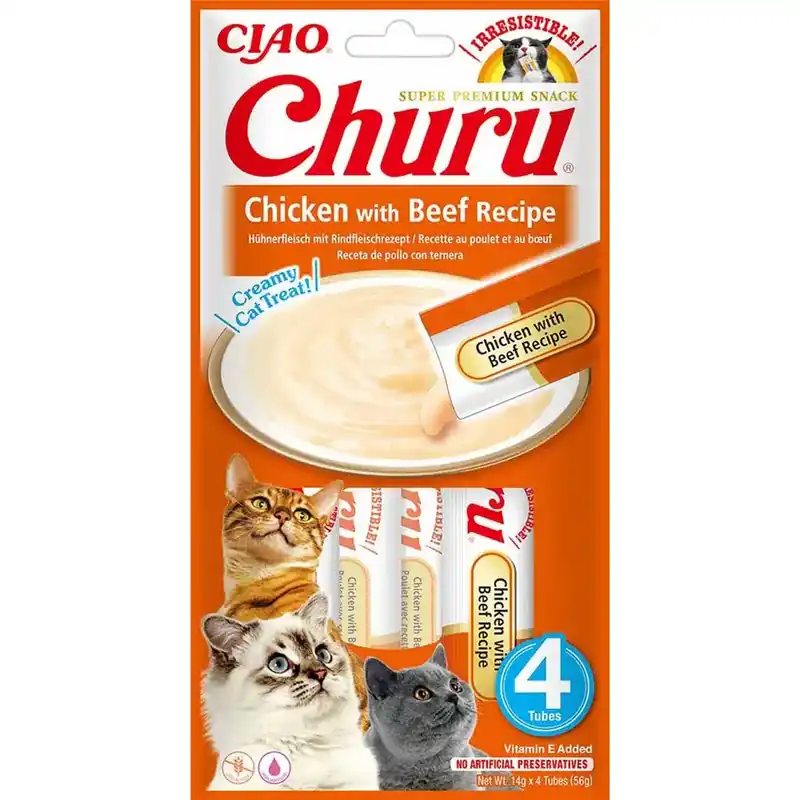 Nästan slut | Churu Cat Chicken With Beef 4st