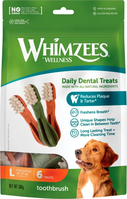 Whimzees Toothbrush Star L 6-pack - Nedsatt pris