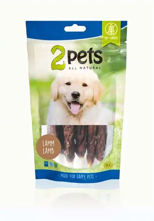 2pets Tuggpinne m lamm 12cm 6-pack, 70g - Spara mer