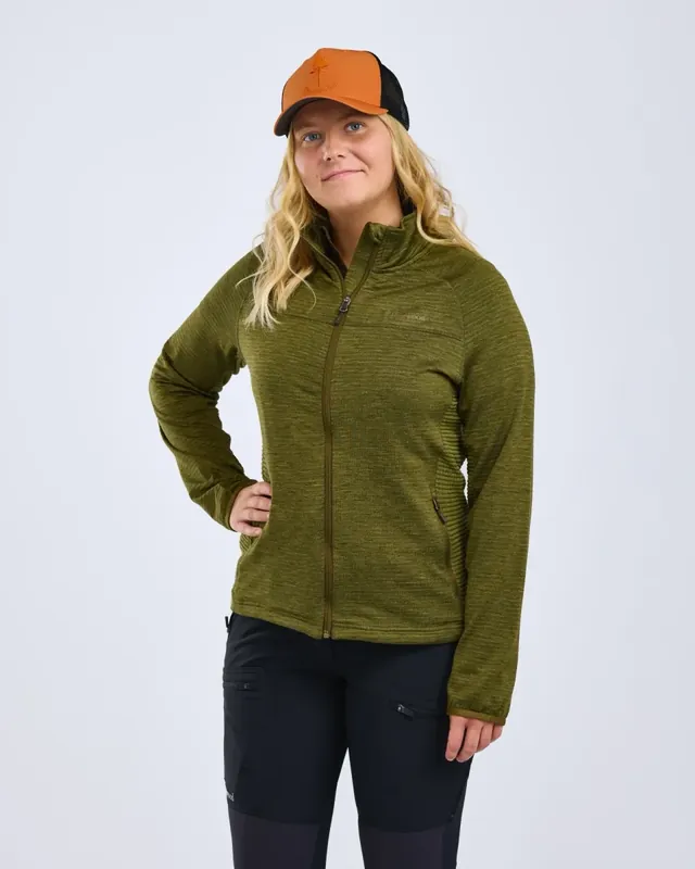 Abisko Fleecejacka Dam / Olive Green | Toppkvalitet