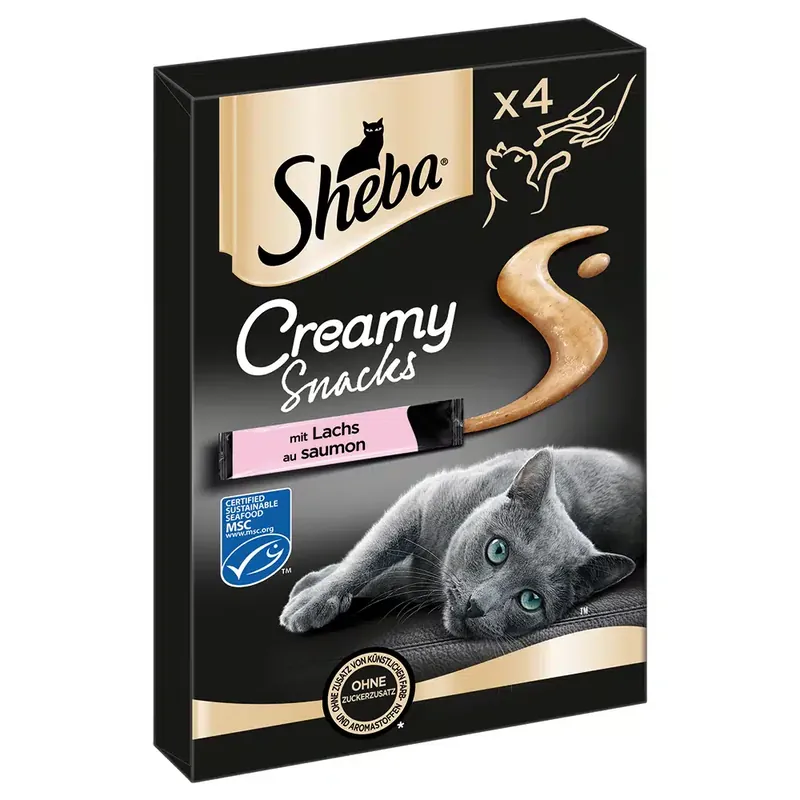 Sheba Creamy Snacks – Lax 4 x 12 g - Extra bra pris