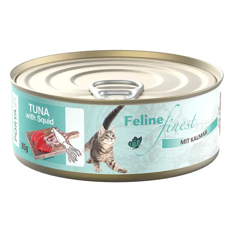 Trygg betalning | Feline Finest våtfoder 85 g – Tonfisk & bläckfisk
