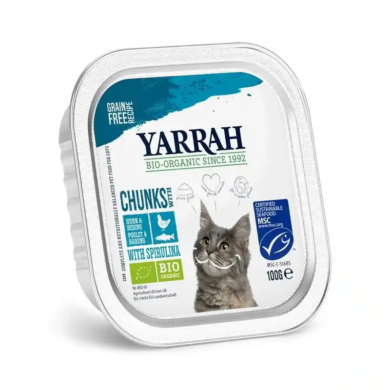 Yarrah Organic Cat Fish Chunks Grain Free 100 g | Fabrikspris