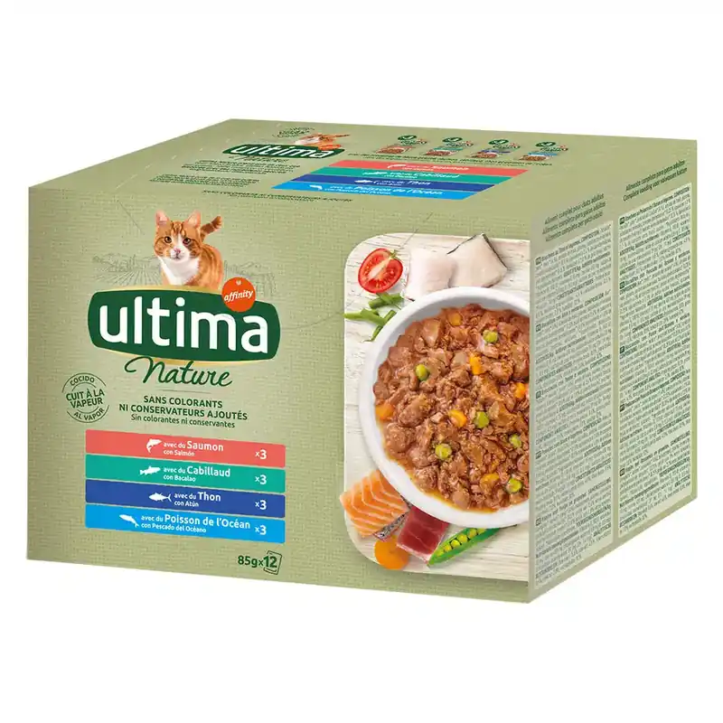 Ultima Nature våtfoder 48 x 85 g – Fish Variation | Premiumkvalitet