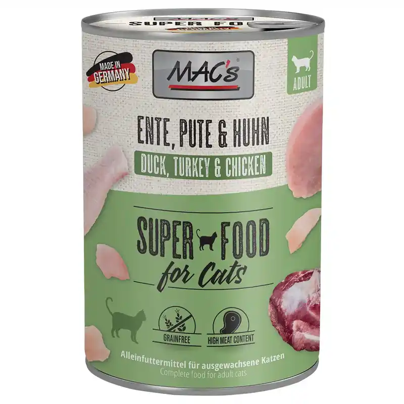 Nyligen tillagt | MAC’s Cat kattfoder 6 x 400 g – Anka, kalkon, kyckling