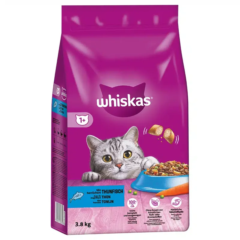 Whiskas torrfoder till sparpris! – 1+ Tonfisk (3,8 kg) - Extra bra pris