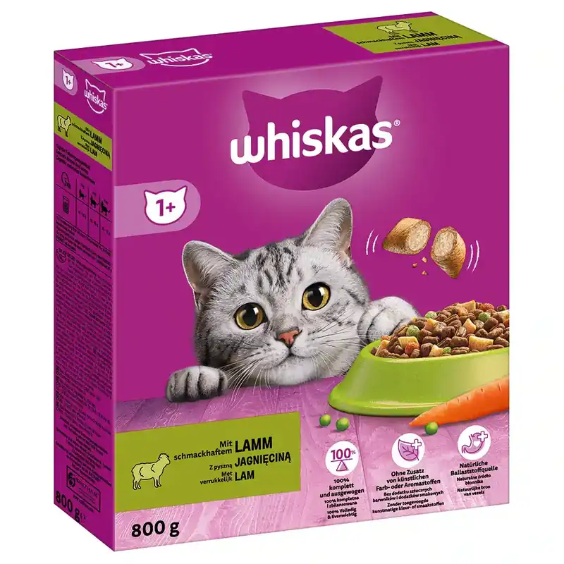 Beställ direkt | Whiskas torrfoder till sparpris! – 1+ Lamm (800 g)