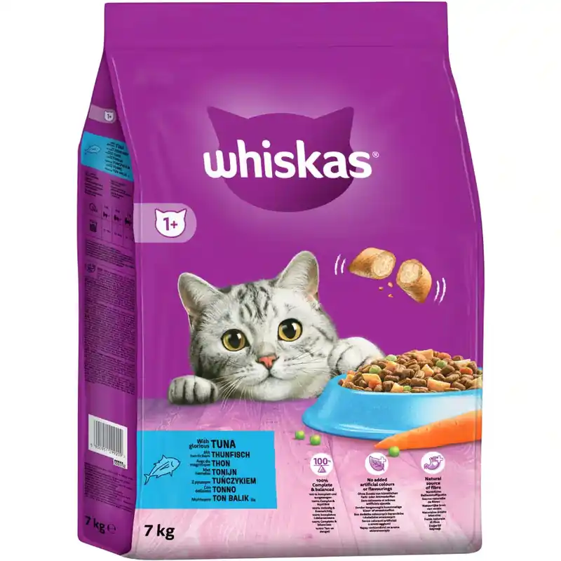 Bra pris | Whiskas torrfoder till sparpris! – 1+ Tonfisk (7 kg)