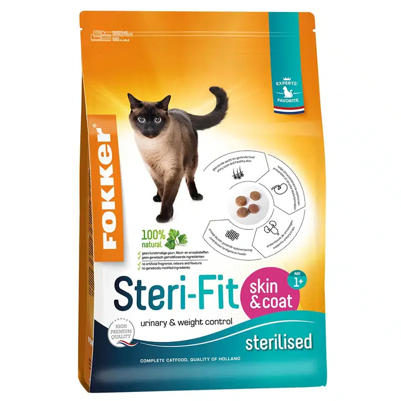 Fokker Cat Steri-Fit Skin & Coat Kattfoder – 10 kg | Outlet