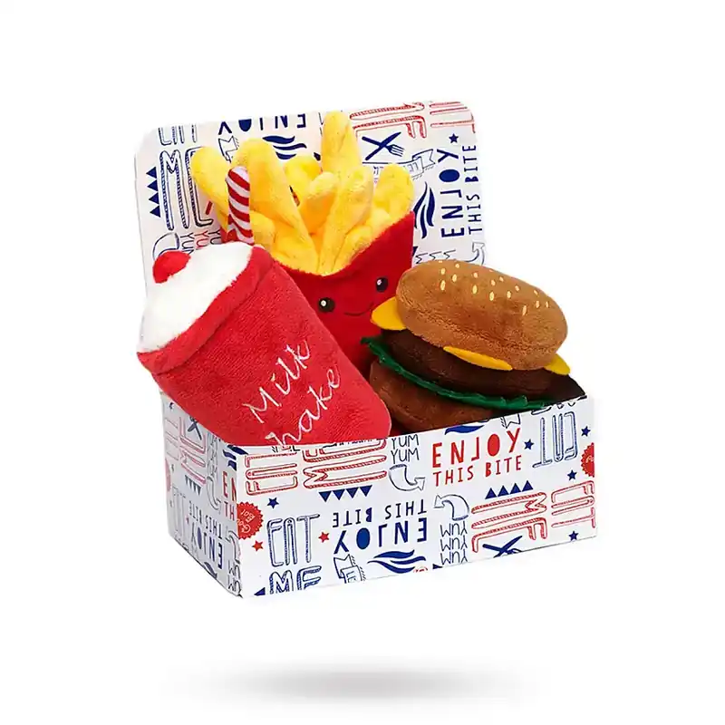 Hamburger Meal Deal Box Hundleksak - Spara nu