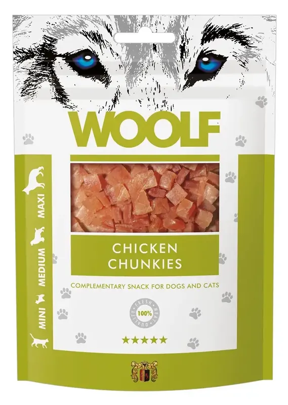Hundgodis Woolf Chicken Chunkies 100 g - Populär