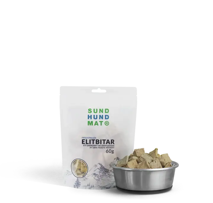 Frystorkade Elitbitar 60g, Sund hundmat - Bästa pris