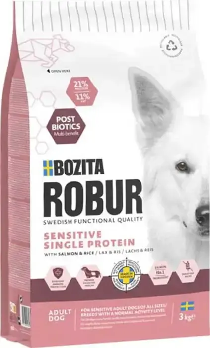 Robur Sensitive Single Protein Salmon 3kg | Under begränsad tid