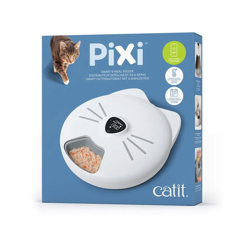 Säker betalning | Catit Pixi Smart 6-Meal foderautomat – 6 x 170 ml