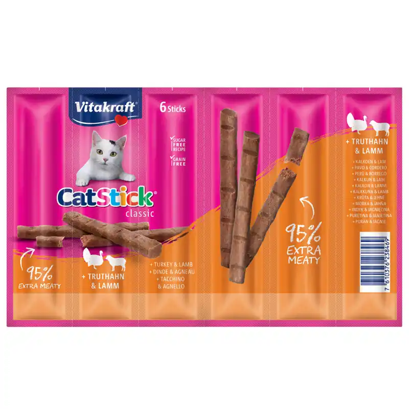 Ta chansen | Vitakraft Cat Stick Mini – Kalkon & lamm 6 x 6 g
