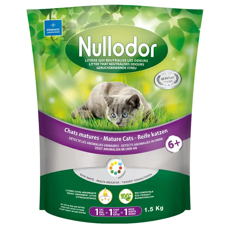 Nullodor Mature Cats kattsand – 1,5 kg | Mycket efterfrågad