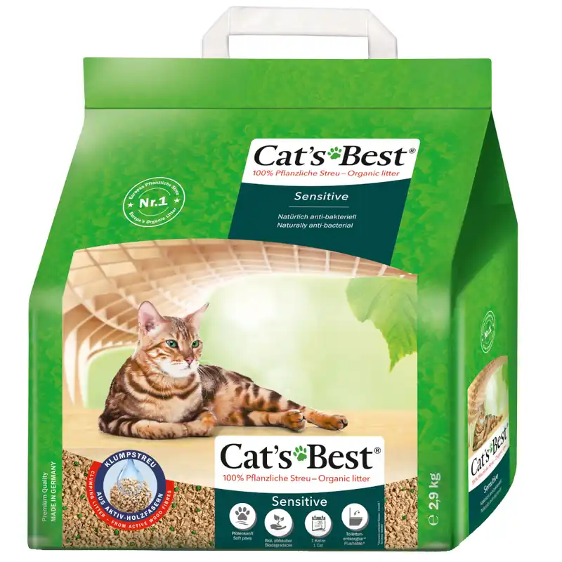 Cat’s Best Sensitive kattsand – 8 l (ca 2,9 kg) - Extra rabatt