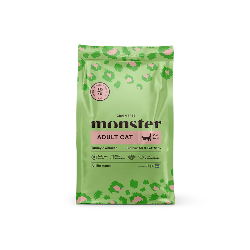 Bästa pris - Grain Free Adult Chicken & Turkey Kattfoder – 2 kg