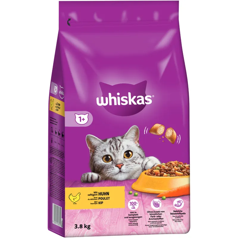 Ekonomipack Whiskas torrfoder – 1+ Kyckling (2 x 3,8 kg) | Dagens erbjudande