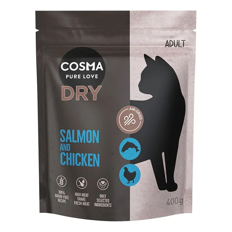 Begränsat antal | Cosma torrfoder lax & kyckling – 400 g