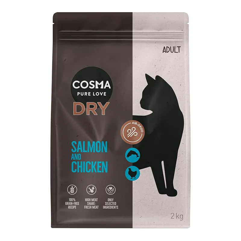 Cosma torrfoder lax & kyckling – 2 kg - Klar att skickas
