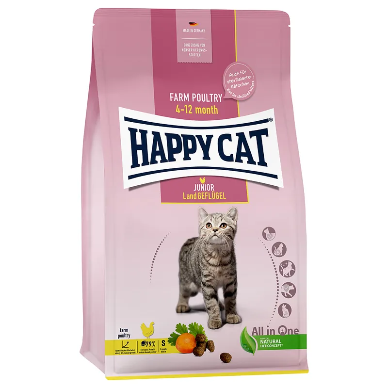 Efterfrågad | Happy Cat Young Junior Farm Poultry – 10 kg