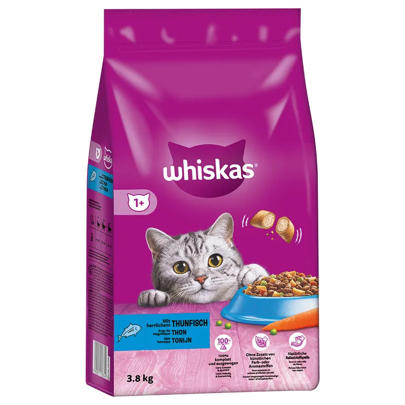 Ekonomipack Whiskas torrfoder – 1+ Tonfisk (2 x 3,8 kg) | Kundernas favorit