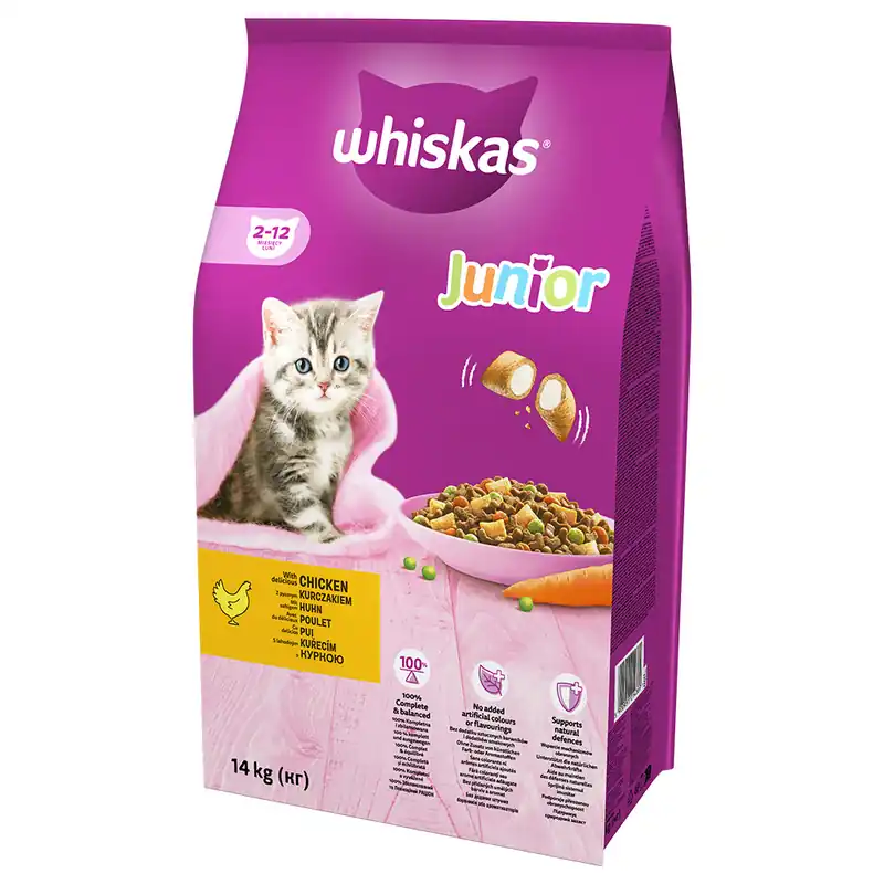 Ekonomipack Whiskas torrfoder Junior Kyckling (2 x 14 kg) | Snabb leverans