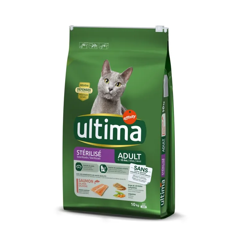 1 kg på köpet! 7,5 kg / 10 kg Ultima Cat – Sterilized Salmon & Barley (9 kg + 1 kg) - Skaffa nu