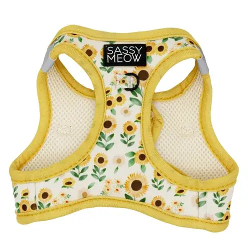 Sassy Meow Cat Harness, Sunflower Dreams | Rabatter