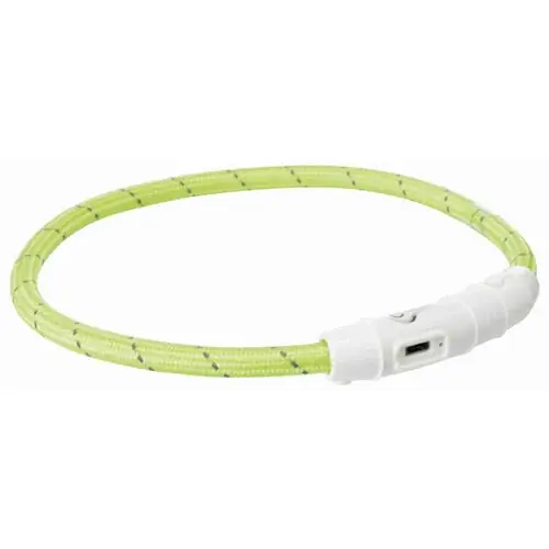 Efterfrågad - Trixie Flash light ring USB, XS–S 35 cm/ø 7 mm, green