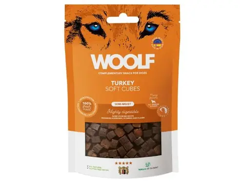 Woolf – Mjuka kuber kalkon, 100g - Slutrea