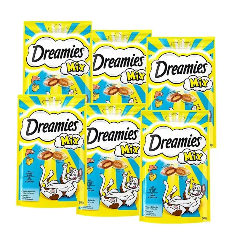 Outlet - Dreamies Mix Lax & Ost 6x60 g