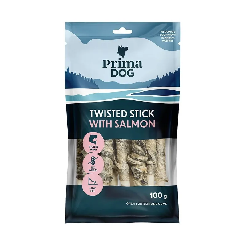 PrimaDog Twisted Stick Salmon 11-pack - Spara mer