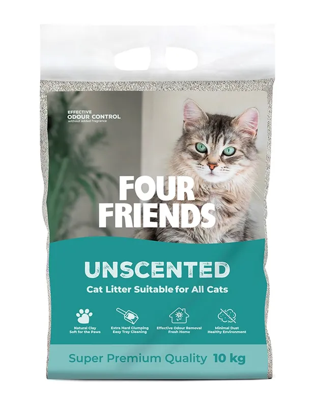 Kattsand FourFriends Cat Litter Unscented 10 kg - Rea
