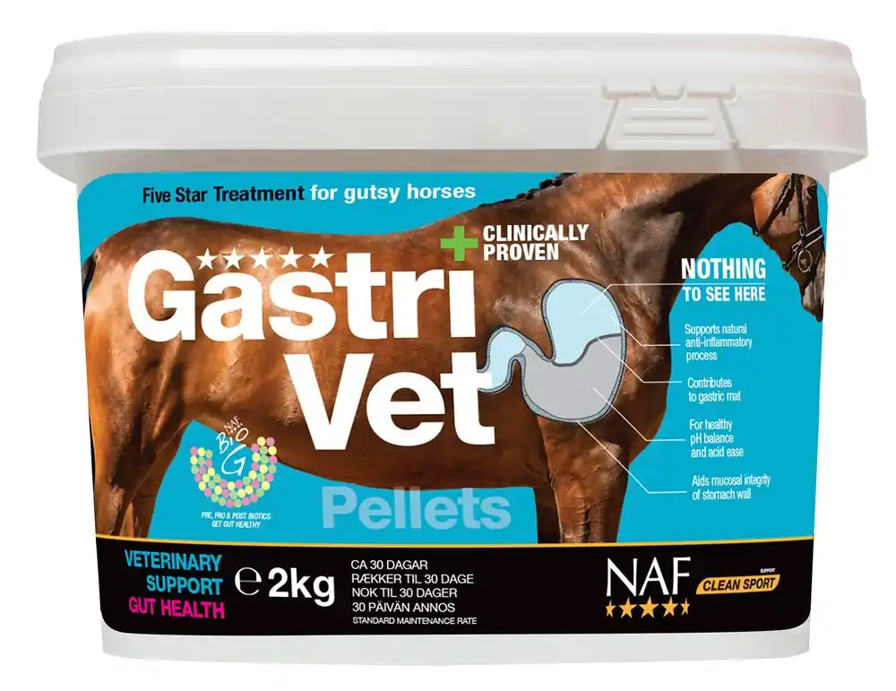 Supporttillskott NAF GastriVet Pellets 2 kg - Hög kvalitet