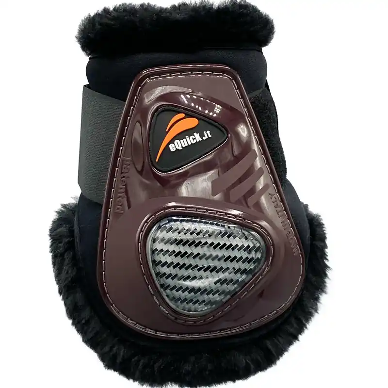 Rea - Fetlockskydd för hästar med päls eQuick eCarbon Velcro Fluffy