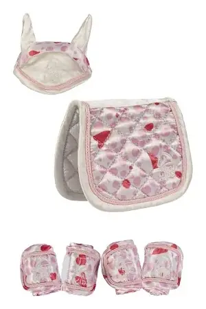 HKM Designset Cuddle Pony Vit/Rosa | Toppkvalitet